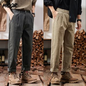 Hiqor Brand Man Classic Work Stretch Cargo Pants Men Cotton Male Slim Gray Khaki Korea SpringBagy Casuary Men 230226