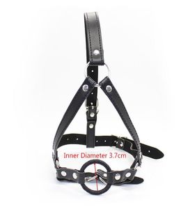 Bdsm bondage sex leksaker sm slave huvud sele gag läder öppen mun o ring apertural plug oral för par vuxna spel sexuell prod9043334