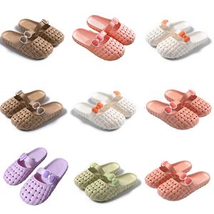 Summer new product slippers designer for women shoes green white pink orange Baotou Flat Bottom Bow slipper sandals fashion-09 womens flat slides GAI outdoor shoes