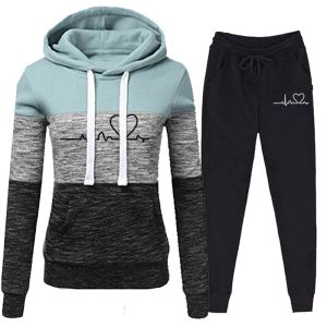 Suits Fashion Women Casual Tracksuit Autumn Winter Ladies Sweatshirts Pants Two Pieces Set Pullover Hoodies Suit Female Jogger Outfits