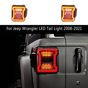Car Styling Taillight Assembly Streamer Turn Signal Brake Reverse Parking Running Lights For Jeep Wrangler LED Tail Light 08-21 Rear Lamp