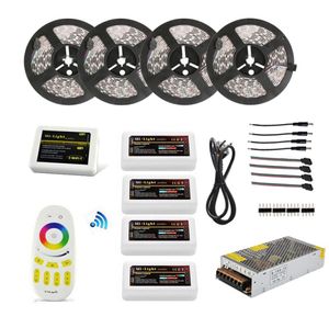 Kit de faixa de led 5050 rgbw, controle remoto wi-fi, 20m, 12v, à prova d'água, ip65, controle regulável 24g e fonte de alimentação 20a, 7458853