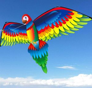 3D Parrot Kite خط واحد الطائرات الورقية مع الذيل والتعامل مع الأطفال الطائرات الورقية الطيران الطائرات الطائرات الورقية في الهواء الطلق للأطفال التفاعلية Toy2938414318