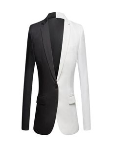 Fashion White Black Red Patchwort Casual Coat Men Blazers Scen Singers Costume Blazer Slim Fit Party Prom Suit Jacket Men039S 6445299