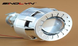 18 20 Il più piccolo Micro HID Bi xenon Faro Lente del proiettoreMini Gatling Gun Shrouds per AutoMoto H7 H4 Car Styling8824570