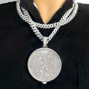 Hip Hop Jewelry Iced Out VVS Moissanite Charm Large Round S Sier Custom Moissanite Pendant Men