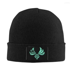 Berretti Genshin Impact Anemo Logo Skullies Berretti Berretti Streetwear Inverno Caldo Donna Uomo Cappello lavorato a maglia Unisex Adulto Gioco Bonnet Havets