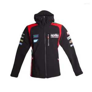 Abbigliamento moto Moto con cappuccio con cappuccio in pile zip per la giacca da squadra di Racing Aprilia Mantieni la calda felpa invernale