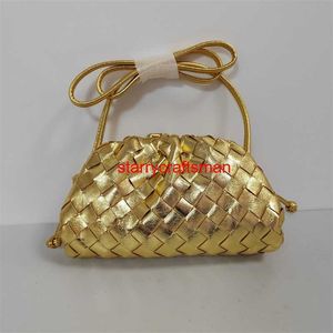 Кожаные сумки Botteg Veneta Pouch Bag, маленький дизайн, золотистая, серебряная тканая сумка с крестом, большая вместительная сумка-мессенджер, женская сумка с логотипом HBI8