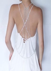 Sexy Spring Pearls Adorned Bridal Jewelry Body Chain Jewerly European Fashion Ladies Summer Female8871947