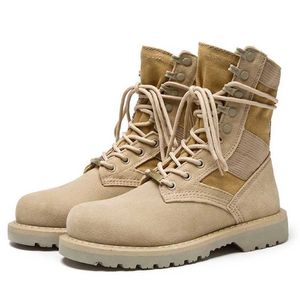 Utomhusskor Sandaler Desert Boots For Men äkta läderskor Combat vandringsstövlar avslappnad utomhus varma päls vinterskor plattform non-halp komfort yq240301