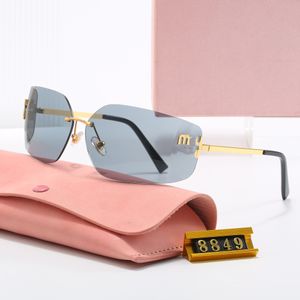 Mu güneş gözlüğü tasarımcısı kadın güneş gözlüğü oval çerçeve gözlükler uV sıcak satış özelliği kare güneş gözlüğü metal bacaklar çift miu harf tasarım