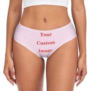 Calções femininos sexy calcinha de fibra de bambu roupa interior imagem personalizada cuecas femininas íntimas respirável lingerie feminina 2xl