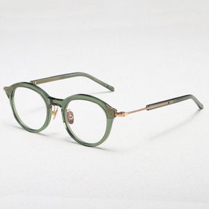 Occhiali da vista per uomo Donna Retro Designer GMS-123TS Occhiali in lamiera di moda Montatura in acetato Elasticità dettagliata Piastra per lente anti-luce blu stile ovale con scatola