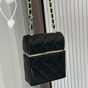 Caixa de saco de cosméticos das mulheres caso de ouro ghw crossbody sacos de ombro clássico acolchoado vaidade fúcsia preto com sacos de espelho