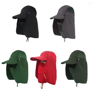 BERETS 2024 Fiske hatt utomhus uv solskydd andningsbar bredd med ansiktsskydd halsflik för män kvinnor
