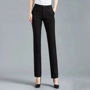 Capris Womens Clothing2023 New Spring Summer Pants Pencil Fashion Button Pockets Office Lady Elegant Castary Solid Ounsers