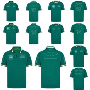 Camisetas masculinas uniformes da equipe F1 2024 Nova camiseta de manga curta Camiseta de tamanho polo de tamanho esportivo de esportes de pólo