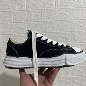 Maison Mihara Yasuhiro Peterson OG Sole Low Cut 남자 여성 고급 브랜드 디자이너 신발 캐주얼 미미 검은 캔버스 신발 큰 유로 크기 36-47