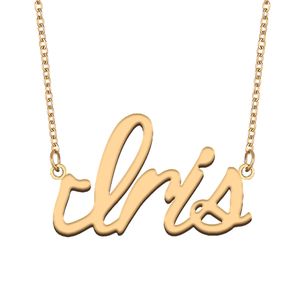 Colares com nome de íris pingente personalizado para mulheres, meninas, crianças, melhores amigos, presentes de mães, banhado a ouro 18k, aço inoxidável