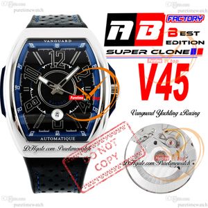 Vanguard V45 Racing ETA A2824 Automatic Mens Watch ABF Steel Case Blue Inner Black Dial Arabic Markers Rubber Strap Super Ediiton Puretimewatch Reloj Hombre