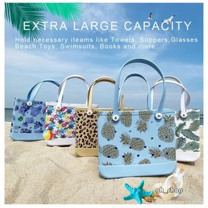 Bogg Bag Waterproof Woman Eva Tote Stora shoppingkorg Väskor Washable Beach Silicone Bogg Bag Purse Eco Jelly Candy Lady Handbags DHL 3456