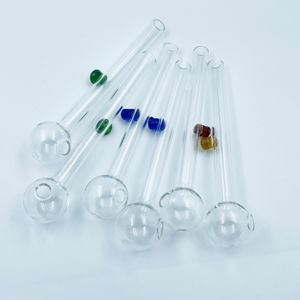 QBSOMK Pyrex Glass Ghohahsオイルバーナーパイプタバコ透明な色の品質パイプ透明な素晴らしいチューブチューブネイルチップ