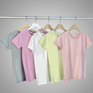 LLヨガ半袖Tシャツ編みクイックドライ通気性のあるアスレチックシャツランニングワークアウトヨガトップティーアクティブシャツ女性のためのアクティブシャツ