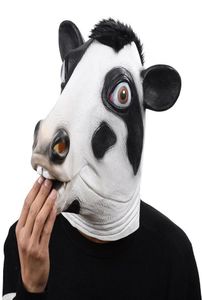 Halloween Full Face Overhead Funny Cosplay Masquerade Fancy Cow Mask Dress Up Latex Carnival för Party Mask4926564