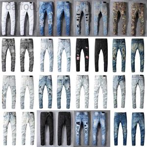 Mäns jeans Luxurys Designers Distressed France Fashion Pierre Straight Mens Biker Hole Stretch Denim Casual Jean Men Skinny Pants Elasticit 240305