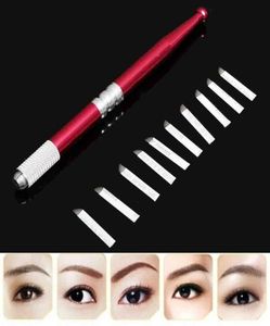 Whole1pcs Stickerei Augenbraue Tattoo Manuelle Stift 10 stücke 7 Nadel Augenbraue Microblading Neue Professionelle Tattoo Augenbrauen Versorgung K2729142