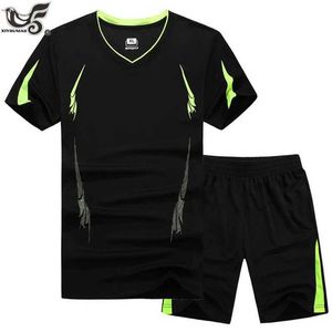 Tute da uomo Taglie forti 7XL 8XL 9XL Estate Tempo libero Abbigliamento sportivo a maniche corte Uomo Fitness Running Felpa + Pantaloni Set sportivo J240305