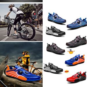 Men Sports Dirt Road Cykelskor Flat Speed ​​Cycling Sneakers Flats Mountain Bicycle Footwear Spd Cleats Shjhjf Gai