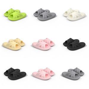 Produktfri frakt Summer Nya tofflor Designer för kvinnor Green White Black Pink Grey Sandaler Fashion-022 Womens Flat Slides Gai Outdoor Shoes 29265 S