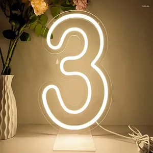 Parti Dekorasyonu 38cm LED Numara İşaretleri Hafif Akrilik USB Güçlü Neon Doğum Gecesi Gecesi Evlilik Yıldönümü Zemin Dekorasyonları