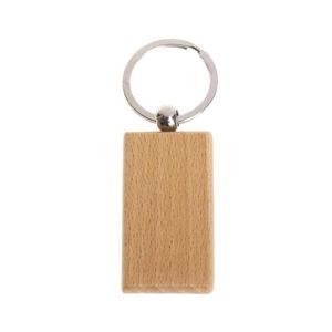 50 Blank Wooden Keychain Rectangular Key ID Can Be Engraved DIY333P