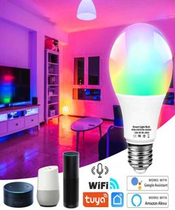 WiFi Akıllı LED Ampul Aydınlatma E27 Tuya Lambası 220V RGBCW 18W Home1515828 için Alexa Wifi