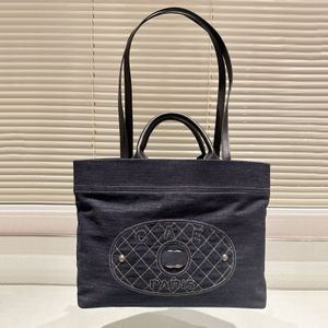 حقيبة قماشية للأزياء DENIM BEACH BAG عتيقة أمريكان مخططة على غرار البحرية المصمم حقيبة الكتف الفاخرة حقيبة ظهر كبيرة على ظهر حقيبة ظهر