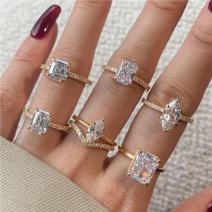 Размер 5-9 Золотой варь дизайнерский кольцо для женщины стерлинги с бриллиантовым круглым круглым