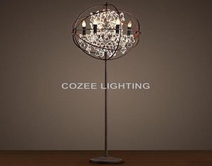 Golvlampor Vintage Crystal Lamp Standing Lighting Led Orb Cristal Light Indoor Home Restaurant Living and Dining Room3973230