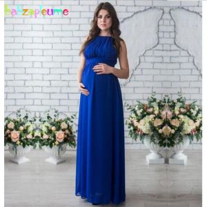 Dresses babzapleume Summer Women Long Maternity Elegant Party Dress For Pregnant Clothing Plus Size Pregnancy Clothes Dresses BC14411