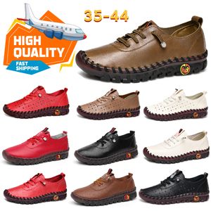 Athletic Shoes Gai Designer Casual Shoes Womans Herren Single Shoes Läder Mjuka bottnar Flat Non-Slip 35-43 Loafers Slip-On