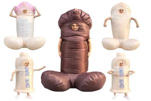 Mascot costumeshalloween kostym stag natt uppblåsbara willy vuxna kostymer fancy klänning penis sexig full kropp kostym friser vuxeno2608324