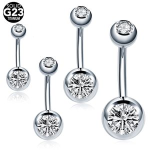 10Pcs Lot 14G Navel Piercing Externally Threaded Belly Button Rings Double Gem Cubic Zirconia Pircing Umbigo Jewelry 240228