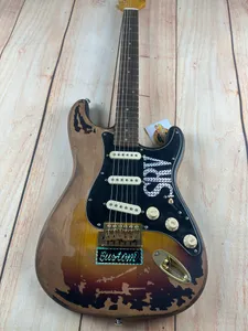 Make old-fashioned electric guitar, imported alder body, gold accessories, handwritten signature, stock, lightning-free shipping