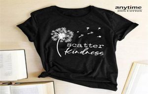 Women039s camiseta prime algodão dandelion dispersão bondade impresso camisetas femininas verão t camisa gráfica solta o pescoço haraju3454189