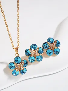 Collana, orecchini, gioielli da donna, collane e orecchini realizzati con cristalli austriaci, per ragazze, regali di San Valentino, gioielli floreali