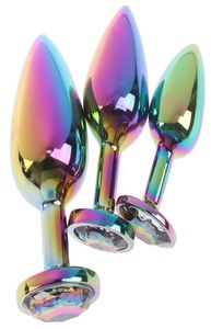 Aluminiumlegering Metall Anal Plug med Crystal Diamond Jewelry Smooth Butt Plug Anal Bead Anus Dildo Vuxna Sexleksaker för män Women3553374