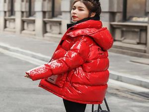 Women039s Down Parkas Winter Coat Kobiety z kapturem puffer kurtki kurtki dla 2021 r. Red Krótkie płaszcze mody chaquetas para m3301719