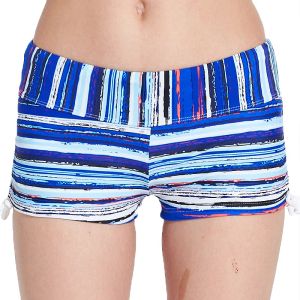 Swimwear Sbart Vintage Swimming Trunks Shorts Women Girls Sexy Bikini Bottom Quickdry Bathing Suit Rope 2023 Printed Stripe